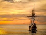 Ship at sunset